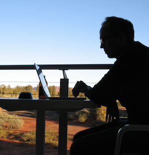 Alex working near Uluru